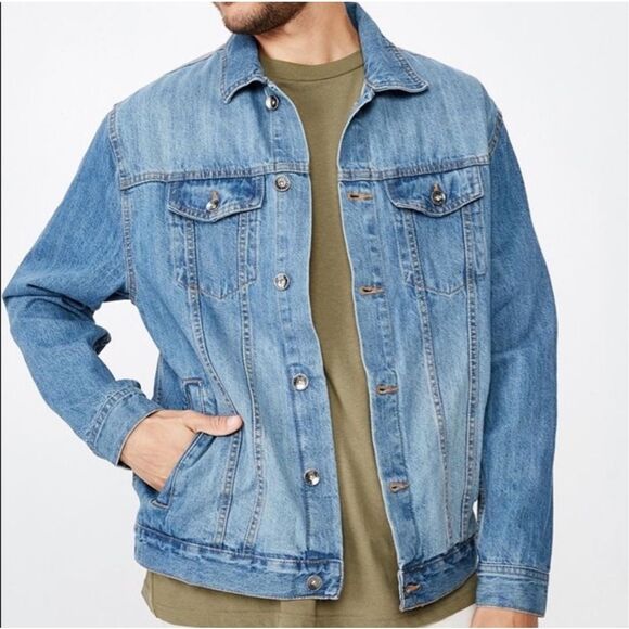 ✨Cotton On 91 Rodeo Classic Vintage Denim Trucker Sz Large Jacket✨ - Picture 1 of 10